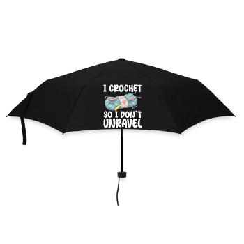 I Crochet So I Don't Unravel - Umbrella (small) - black - Front