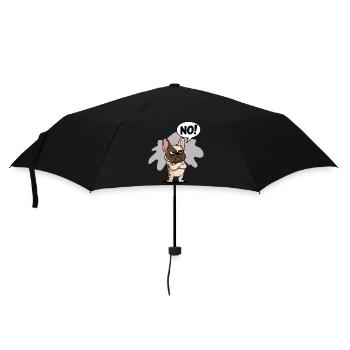 French Bulldog saying "No! - Umbrella (small) - black - Front