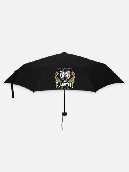 Süchtig nach Abenteuer-Bären-Emblem - Regenschirm (klein) - Schwarz