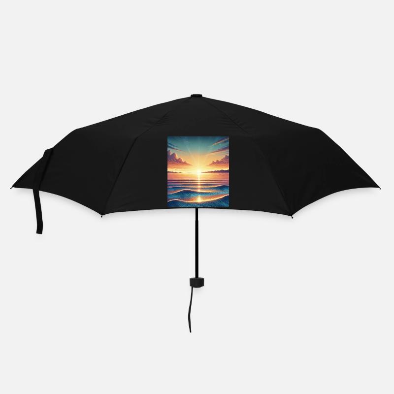 Magischer Sonnenaufgang am Horizont - Regenschirm (klein) - Schwarz