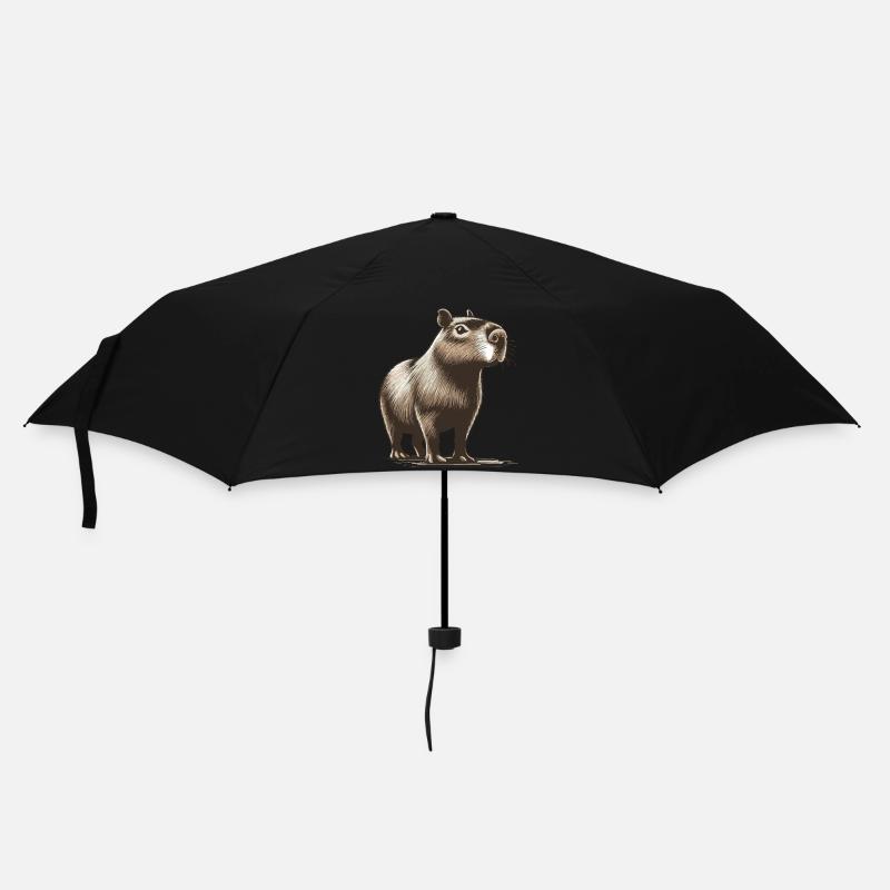Capybara - Regenschirm (klein) - Schwarz