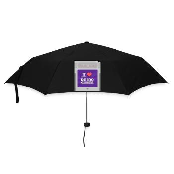 Retro Boy - Ich liebe Retrogames - Regenschirm (klein) - Schwarz - Vorne