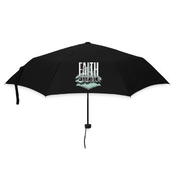 Glaube bewegt Berge – Inspirierende Message - Regenschirm (klein) - Schwarz - Vorne