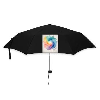 Aquarelle abstraite en forme de spirale - Parapluie standard - noir - Devant