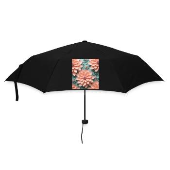 Papierblumen - Regenschirm (klein) - Schwarz - Vorne