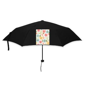 Floral pattern - Umbrella (small) - black - Front