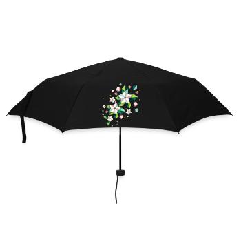 Geometric spring apple blossom branch - Umbrella (small) - black - Front