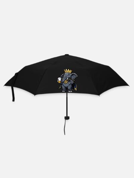 Mammut Bier Lustig - Regenschirm (klein) - Schwarz