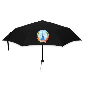 Paris Skyline with Laurel Frame - Umbrella (small) - black - Front