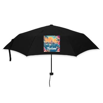 Thailand Temple Sunset Floral Paradise - Umbrella (small) - black - Front
