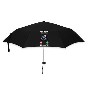 Mein Fahrrad ruft - Regenschirm (klein) - Schwarz - Vorne