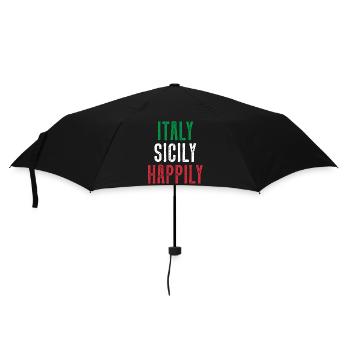Italien Sizilien Happy - Regenschirm (klein) - Schwarz - Vorne