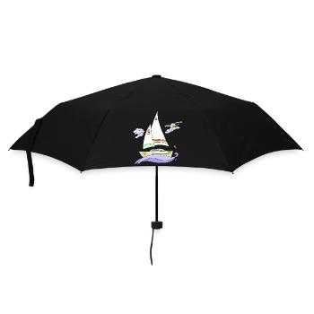 Segelboot - Regenschirm (klein) - Schwarz - Vorne