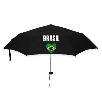 I love Brazil, flag of Brazil - Umbrella (small) - black - Front