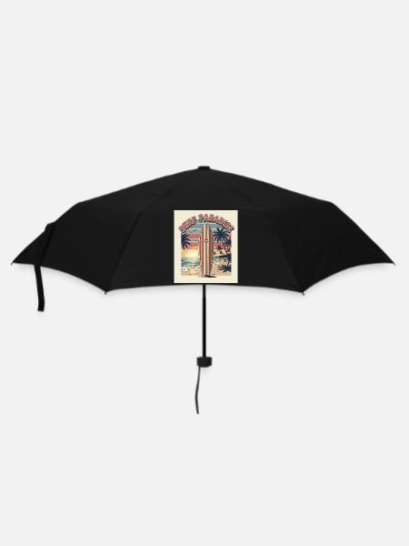 Surf Paradies Retro Design - Regenschirm (klein) - Schwarz