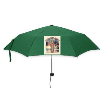 Surf Paradies Retro Design - Regenschirm (klein) - Flaschengrün - Vorne