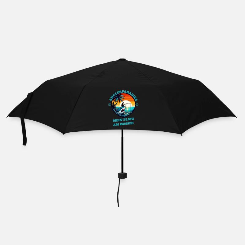 Anglerparadies Sonnenuntergang - Regenschirm (klein) - Schwarz