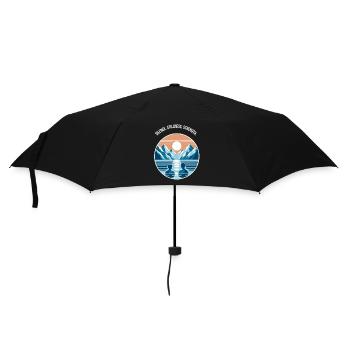 Eisbaden mit Bergpanorama Regenration Wellness  - Regenschirm (klein) - Schwarz - Vorne