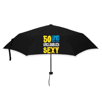 Lustiges 50. Geburtstag Geburtstagsshirt Geschenk - Regenschirm (klein) - Schwarz - Vorne