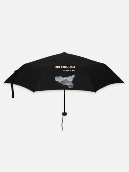 Isola di Sicilia Design Compass et Etna - Parapluie standard - noir