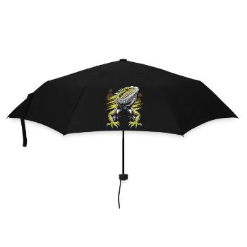 Drachenkopf Bartagame Echse - Regenschirm (klein) - Schwarz - Vorne