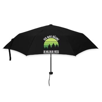 Ich Mag Bäume Die Halten Die Fresse Ironie Spruch - Regenschirm (klein) - Schwarz - Vorne
