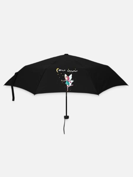 Merry Christmas - Regenschirm (klein) - Schwarz