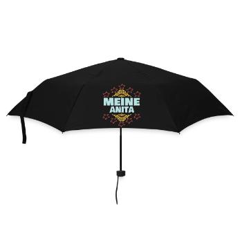 Geschenk für Anita - Regenschirm (klein) - Schwarz - Vorne