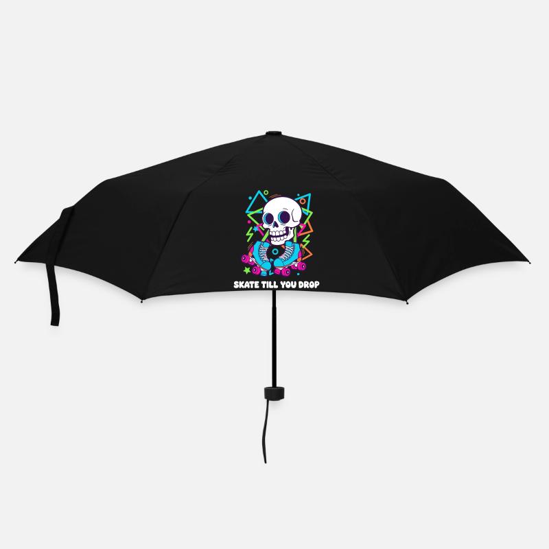 Rouleau squelette rainure néon - Parapluie standard - noir