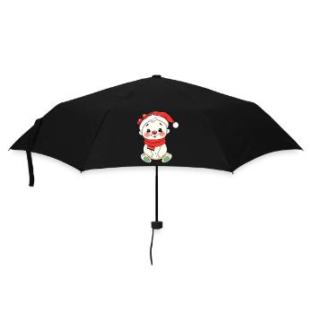 Snowman baby with Christmas hat - Umbrella (small) - black - Front