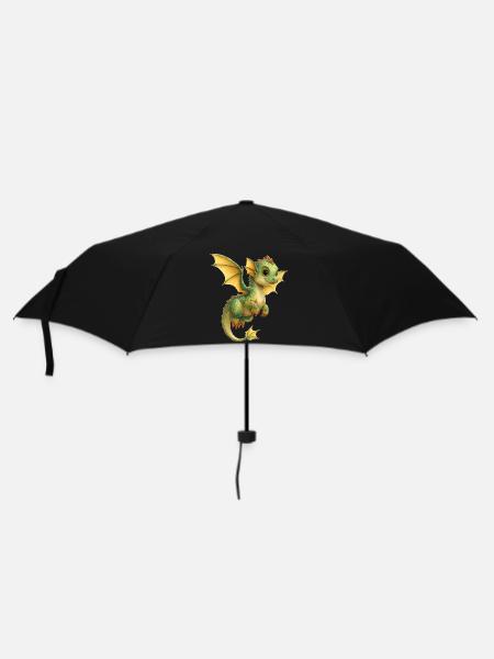 Drache - Regenschirm (klein) - Schwarz