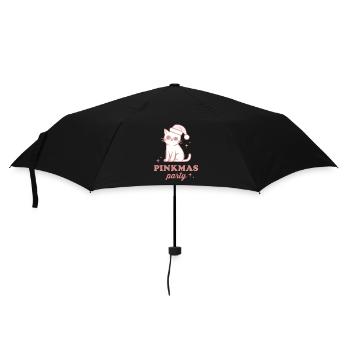 Fête des filles Roses de Noël rose chat drôle - Parapluie standard - noir - Devant