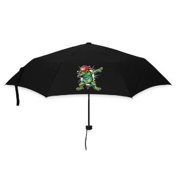 Graffiti frog in Dab street art design - Umbrella (small) - black - Front