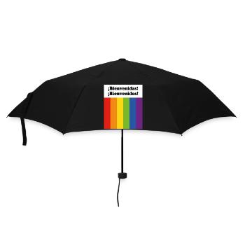 LGBT-Personen begrüßen Bienvenidos Bienvenidas Spanish - Regenschirm (klein) - Schwarz - Vorne