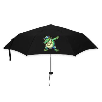 Grüner Street-Frosch mit Goldkette Dabbing - Regenschirm (klein) - Schwarz - Vorne