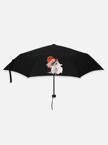Mondbeschienene Blüten-Verzauberin - Regenschirm (klein) - Schwarz