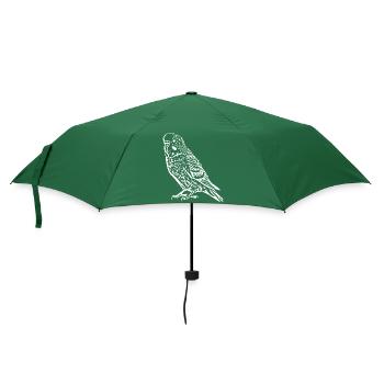 Wellensittich Vogel weiß - Regenschirm (klein) - Flaschengrün - Vorne