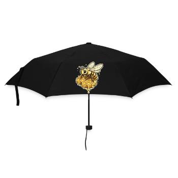 Honeycomb Bee Motif - Umbrella (small) - black - Front