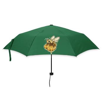 Honeycomb Bee Motif - Umbrella (small) - bottlegreen - Front
