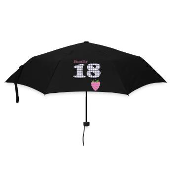 Endlich 18 – Beeren Plaid Design - Regenschirm (klein) - Schwarz - Vorne