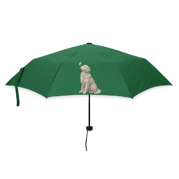 Golden Retriever Geschenk für Hundefans - Regenschirm (klein) - Flaschengrün - Vorne