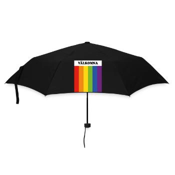 Välkomna LGBT Welcome in Swedish Rainbow Flag - Umbrella (small) - black - Front