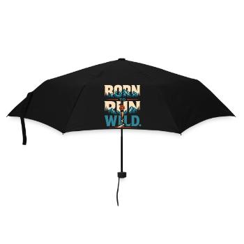 Trailrunning – Geboren, um wild zu laufen - Regenschirm (klein) - Schwarz - Vorne