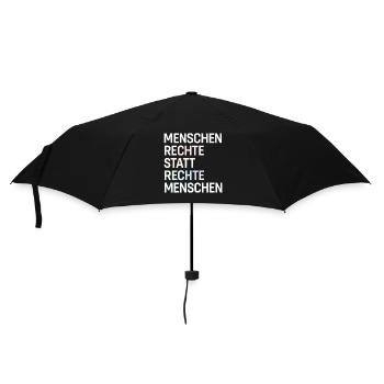 Menschenrechte statt rechte Menschen Spruch Demo - Regenschirm (klein) - Schwarz - Vorne
