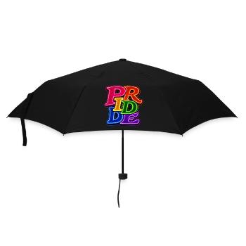 Pride LGBTQ Neon Font Colorful Rainbow CSD - Umbrella (small) - black - Front