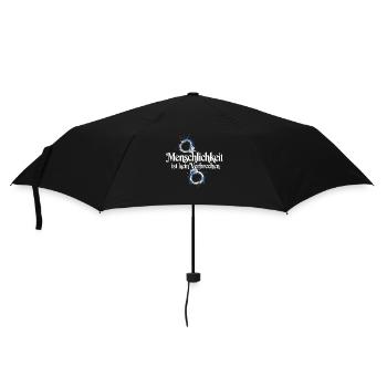 Menschlichkeit Ist Kein Verbrechen T-Shirt Protest - Regenschirm (klein) - Schwarz - Vorne