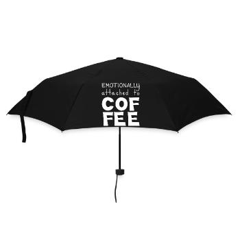 Emotionally Attached To Coffee, White - Umbrella (small) - black - Front