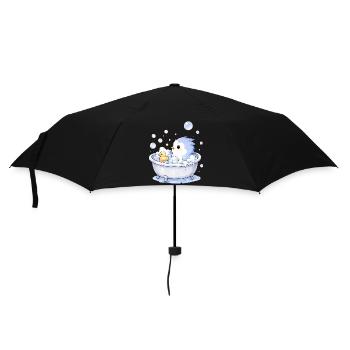 Pieps badet - Regenschirm (klein) - Schwarz - Vorne