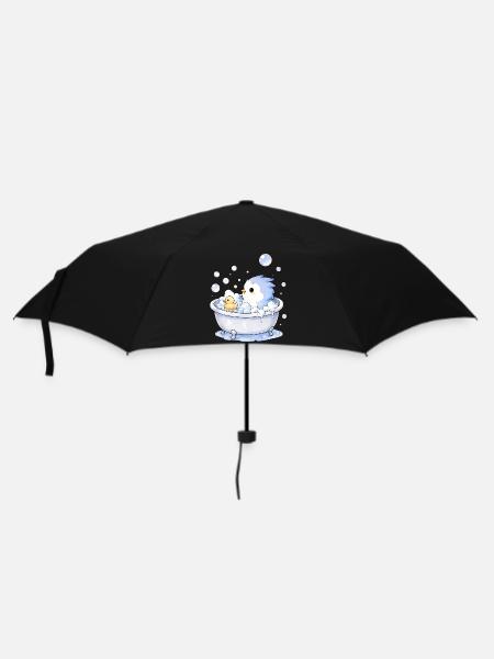 Pieps badet - Regenschirm (klein) - Schwarz