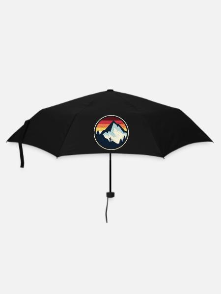 Sunset Peak MTB Silhouette - Regenschirm (klein) - Schwarz